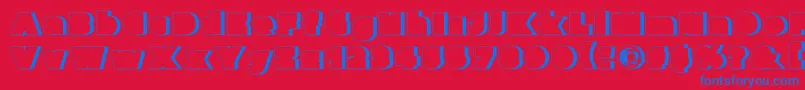 Parafuseultrablackshadow-Schriftart – Blaue Schriften auf rotem Hintergrund