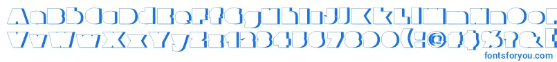Fonte Parafuseultrablackshadow – fontes azuis em um fundo branco