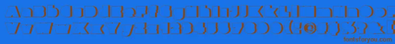 Parafuseultrablackshadow-Schriftart – Braune Schriften auf blauem Hintergrund