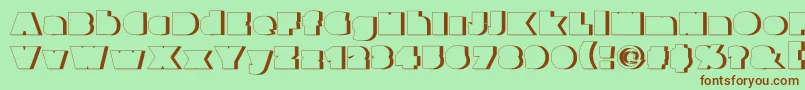 Parafuseultrablackshadow-Schriftart – Braune Schriften auf grünem Hintergrund