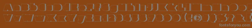 Parafuseultrablackshadow-fontti – harmaat kirjasimet ruskealla taustalla
