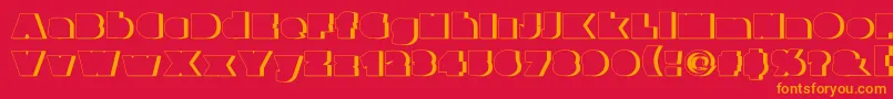Parafuseultrablackshadow-Schriftart – Orangefarbene Schriften auf rotem Hintergrund