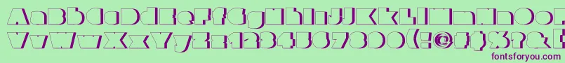 Parafuseultrablackshadow-Schriftart – Violette Schriften auf grünem Hintergrund
