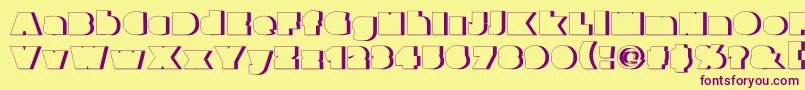 Parafuseultrablackshadow-Schriftart – Violette Schriften auf gelbem Hintergrund