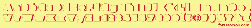 Czcionka Parafuseultrablackshadow – czerwone czcionki na żółtym tle