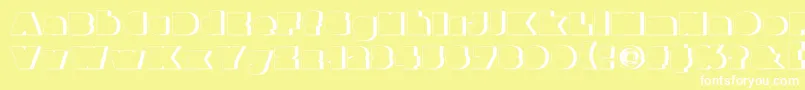 Parafuseultrablackshadow-Schriftart – Weiße Schriften auf gelbem Hintergrund