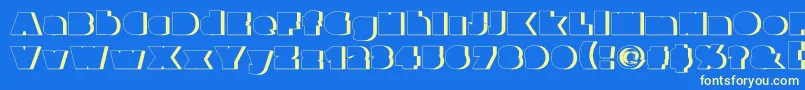 フォントParafuseultrablackshadow – 黄色の文字、青い背景