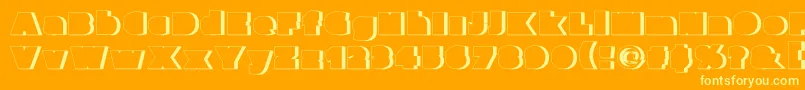 Parafuseultrablackshadow-Schriftart – Gelbe Schriften auf orangefarbenem Hintergrund