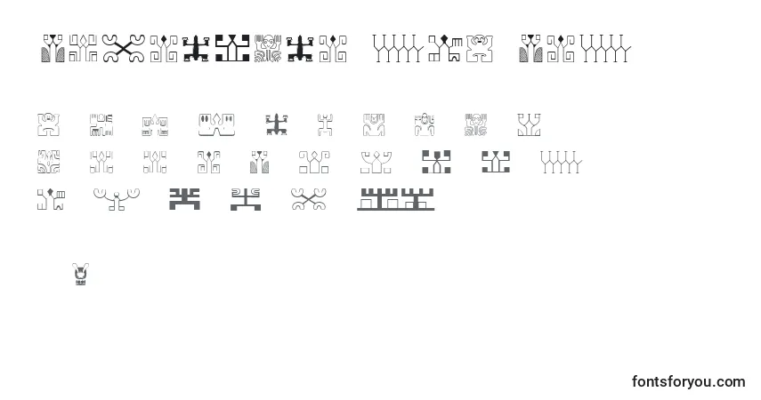 Schriftart PolynesienEtuaFont – Alphabet, Zahlen, spezielle Symbole