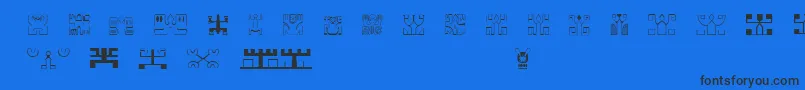 Шрифт PolynesienEtuaFont – чёрные шрифты на синем фоне