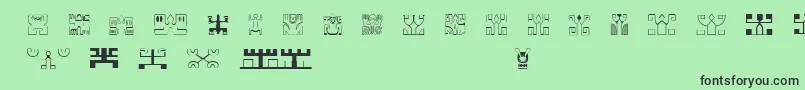 PolynesienEtuaFont-fontti – mustat fontit vihreällä taustalla