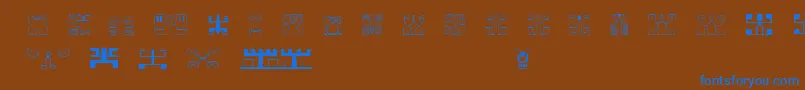 PolynesienEtuaFont-fontti – siniset fontit ruskealla taustalla