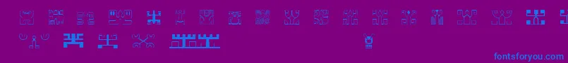 PolynesienEtuaFont-Schriftart – Blaue Schriften auf violettem Hintergrund