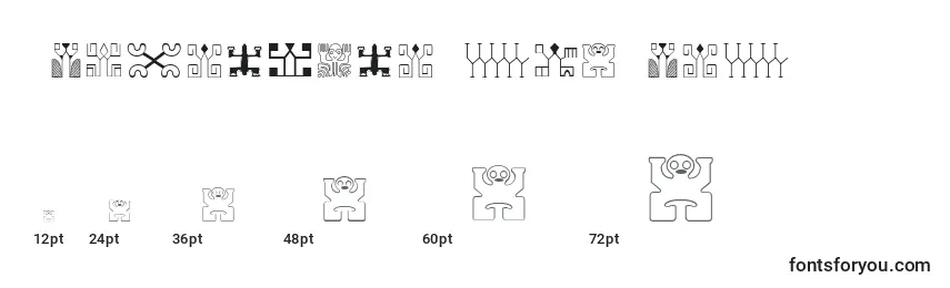 Tamanhos de fonte PolynesienEtuaFont
