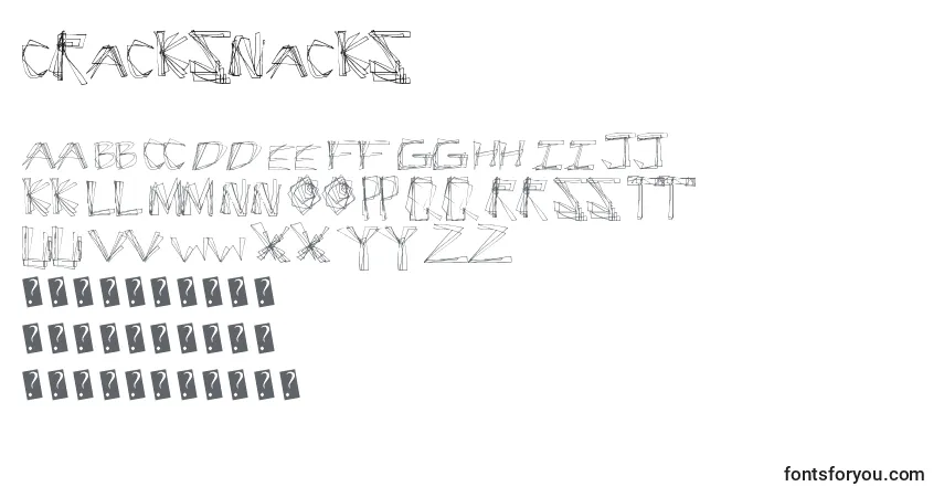 Schriftart Cracksnacks – Alphabet, Zahlen, spezielle Symbole