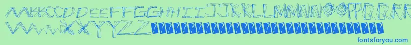 Cracksnacks Font – Blue Fonts on Green Background