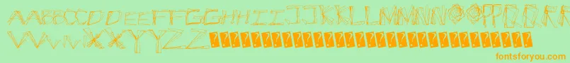 Cracksnacks Font – Orange Fonts on Green Background