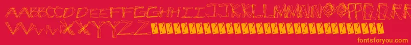 Cracksnacks Font – Orange Fonts on Red Background