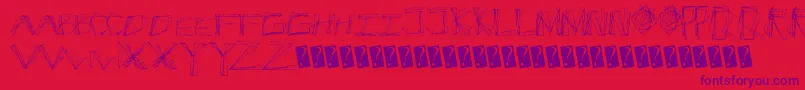 Cracksnacks Font – Purple Fonts on Red Background