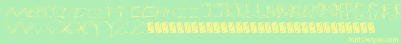Cracksnacks Font – Yellow Fonts on Green Background