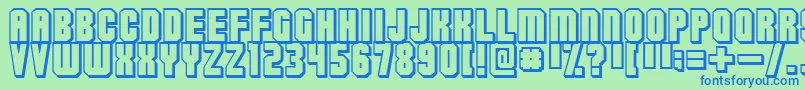 Flashback3 Font – Blue Fonts on Green Background