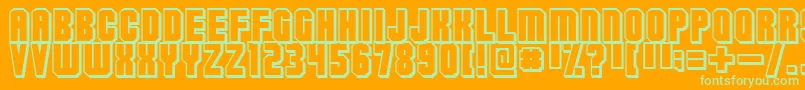 Flashback3 Font – Green Fonts on Orange Background