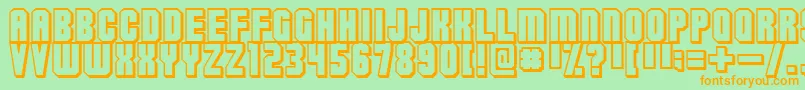 Flashback3 Font – Orange Fonts on Green Background