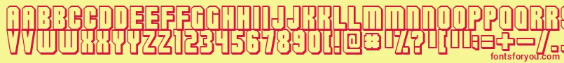 Flashback3 Font – Red Fonts on Yellow Background