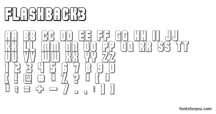 characters of flashback3 font, letter of flashback3 font, alphabet of  flashback3 font
