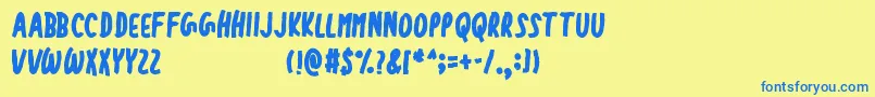 BexirowPersonalUseOnly Font – Blue Fonts on Yellow Background