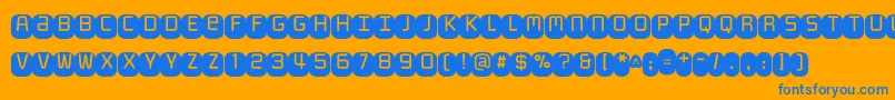 Monofett Font – Blue Fonts on Orange Background