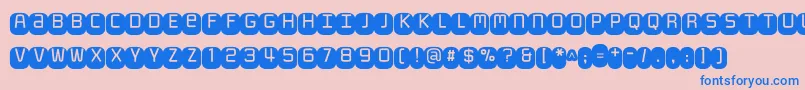 Monofett Font – Blue Fonts on Pink Background