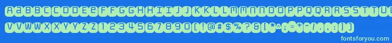 Monofett Font – Green Fonts on Blue Background