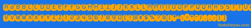 Monofett Font – Orange Fonts on Blue Background
