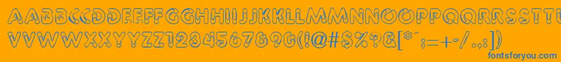 PaperbinRegularDb Font – Blue Fonts on Orange Background