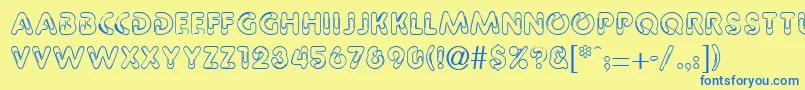 PaperbinRegularDb Font – Blue Fonts on Yellow Background
