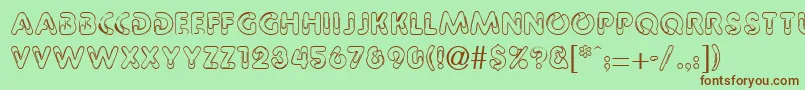 PaperbinRegularDb Font – Brown Fonts on Green Background