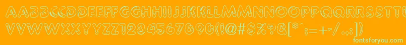 PaperbinRegularDb Font – Green Fonts on Orange Background