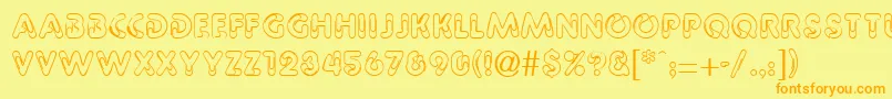 PaperbinRegularDb Font – Orange Fonts on Yellow Background