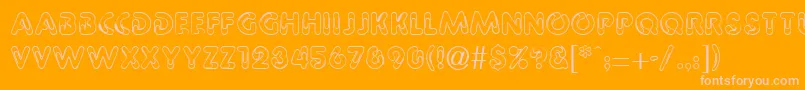 PaperbinRegularDb Font – Pink Fonts on Orange Background