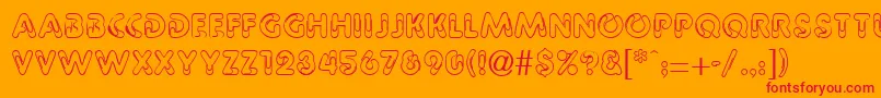 PaperbinRegularDb Font – Red Fonts on Orange Background