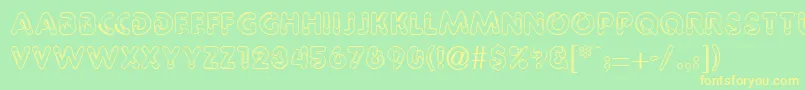 PaperbinRegularDb Font – Yellow Fonts on Green Background