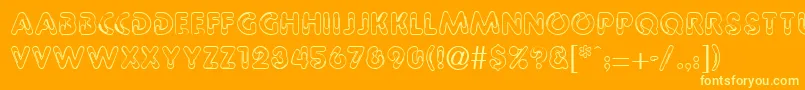 PaperbinRegularDb Font – Yellow Fonts on Orange Background