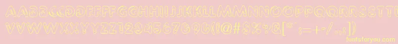 PaperbinRegularDb Font – Yellow Fonts on Pink Background