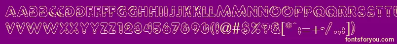 PaperbinRegularDb Font – Yellow Fonts on Purple Background