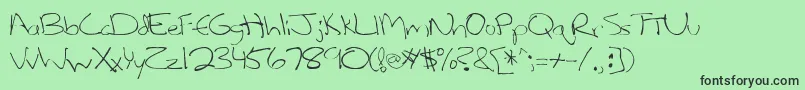 Lefty Font – Black Fonts on Green Background