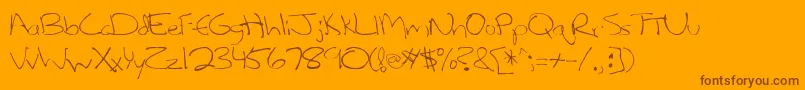 Шрифт Lefty – коричневые шрифты на оранжевом фоне