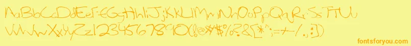 Шрифт Lefty – оранжевые шрифты на жёлтом фоне