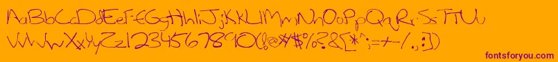 Lefty Font – Purple Fonts on Orange Background