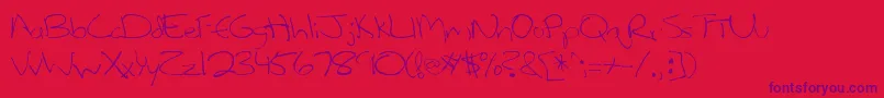 Lefty Font – Purple Fonts on Red Background